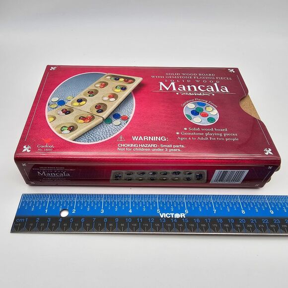VTG Cardinal Solid Wood Board Mancala with 48 Gemstone Playing Pieces 18002 2000 - Picture 10 of 11